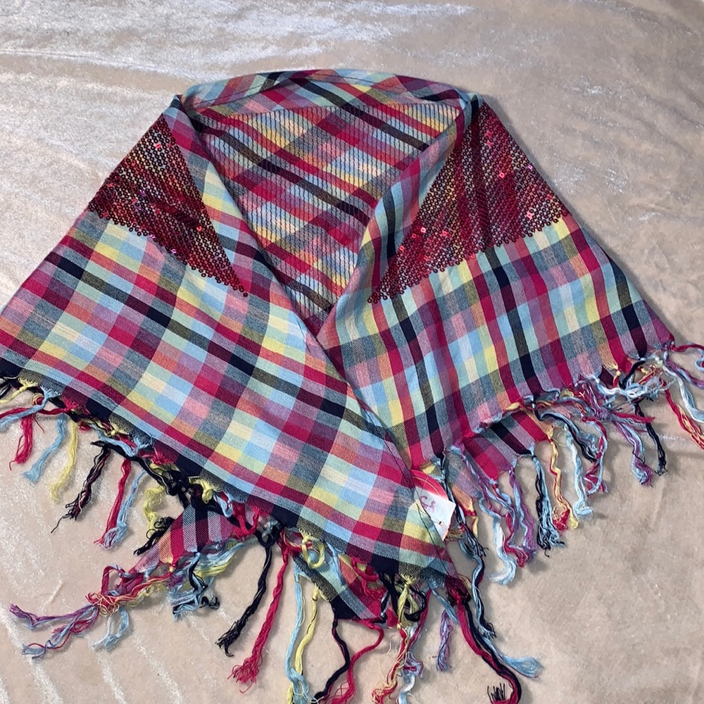 Sequin plaid Scarf